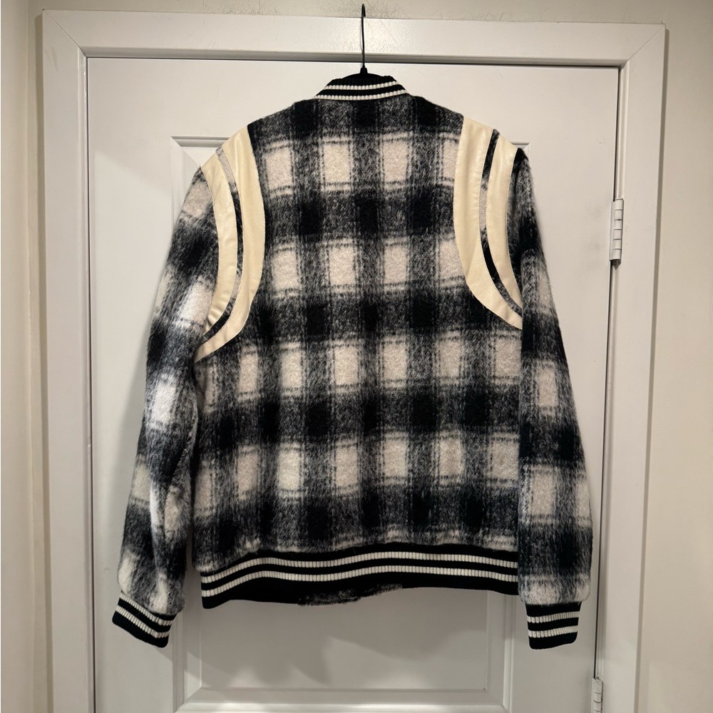 Boohoo Black and Cream Plaid Bomber Jacket - Picture 6 of 7